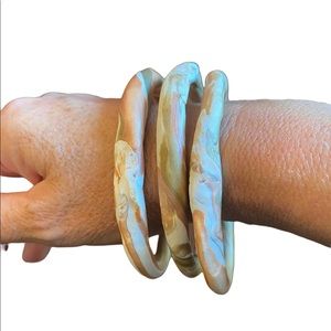 Set of 3 Clay Earth Toned Bracelets